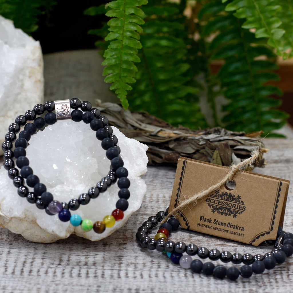 Bracelet Magnétique Chakra – Pierre Noire