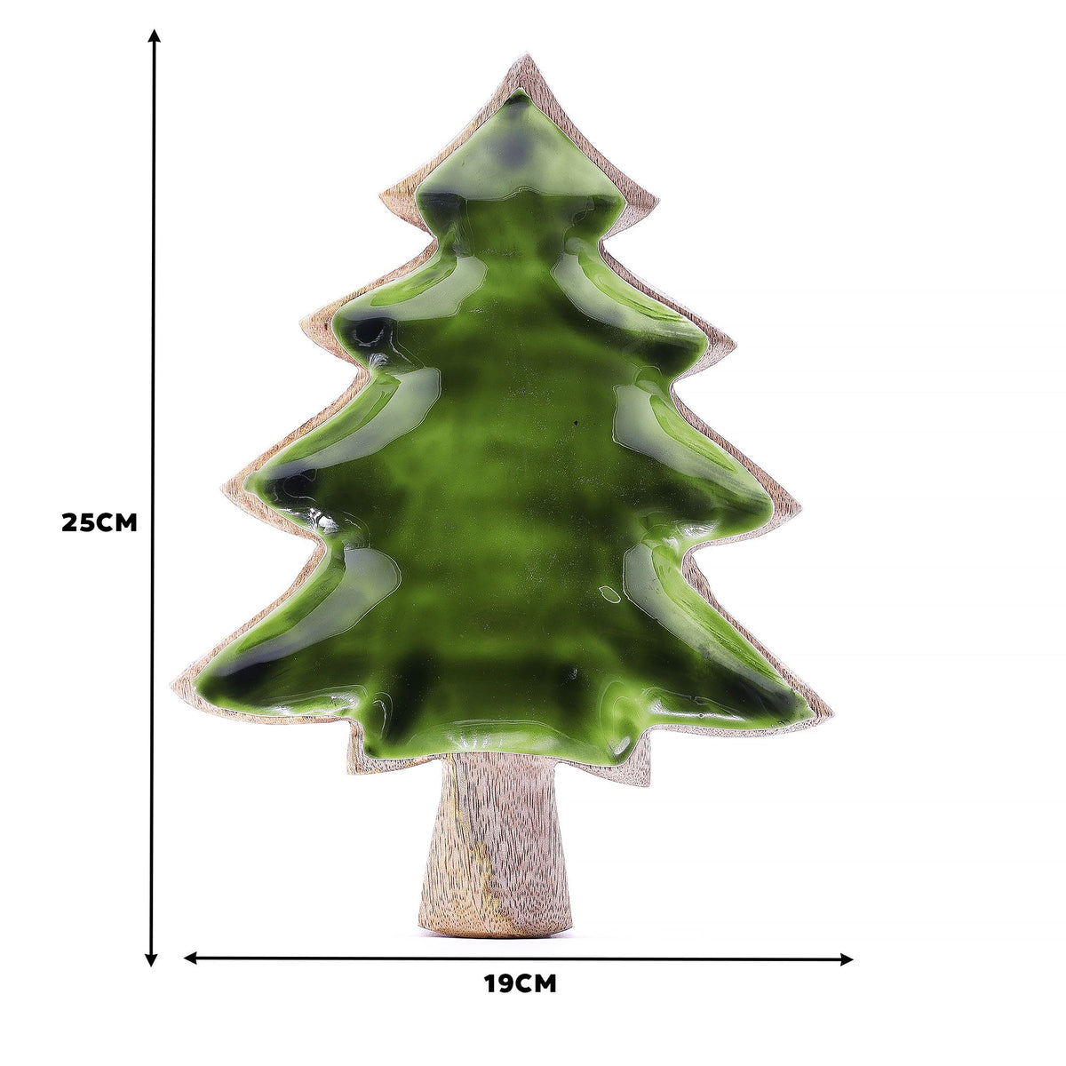 * Perdu dans la forêt – Bol en bois émaillé en forme de sapin – 25 × 19 cm