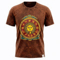 * T-Shirt en Coton Délavé Nomad Sari – Soleil & Zodiaque – Marron – XL