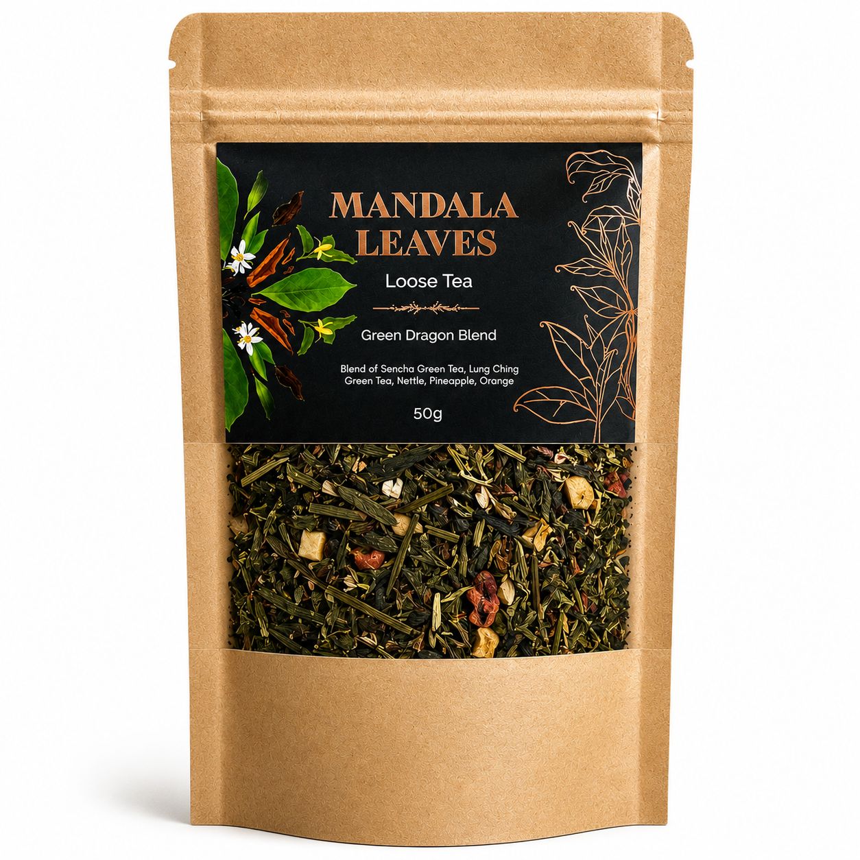 Dragon Vert 50g – Thé Vert Aqualia | Mélange Artisanal Tradition Chinoise 5000 Ans