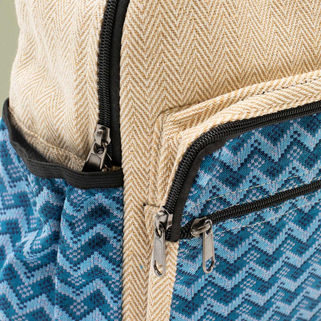 Sac à Dos Standard Katmandou – Motif Dhaka Traditionnel | 34x27x10cm | Artisanal Népal