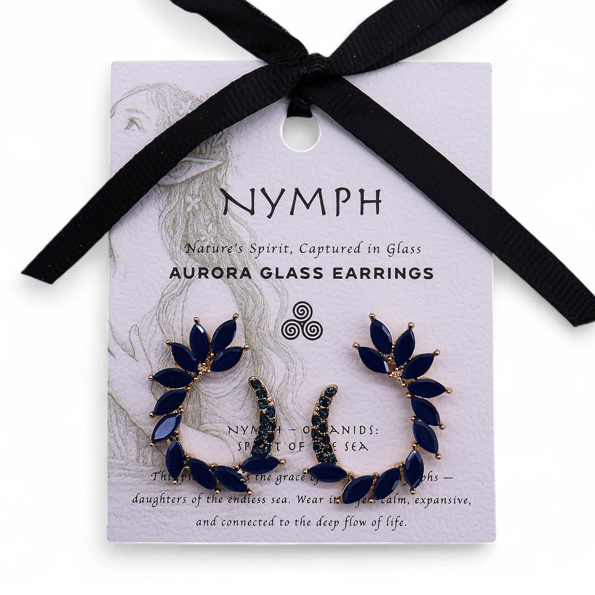 * Boucles d’oreilles créoles en verre vintage bleu royal