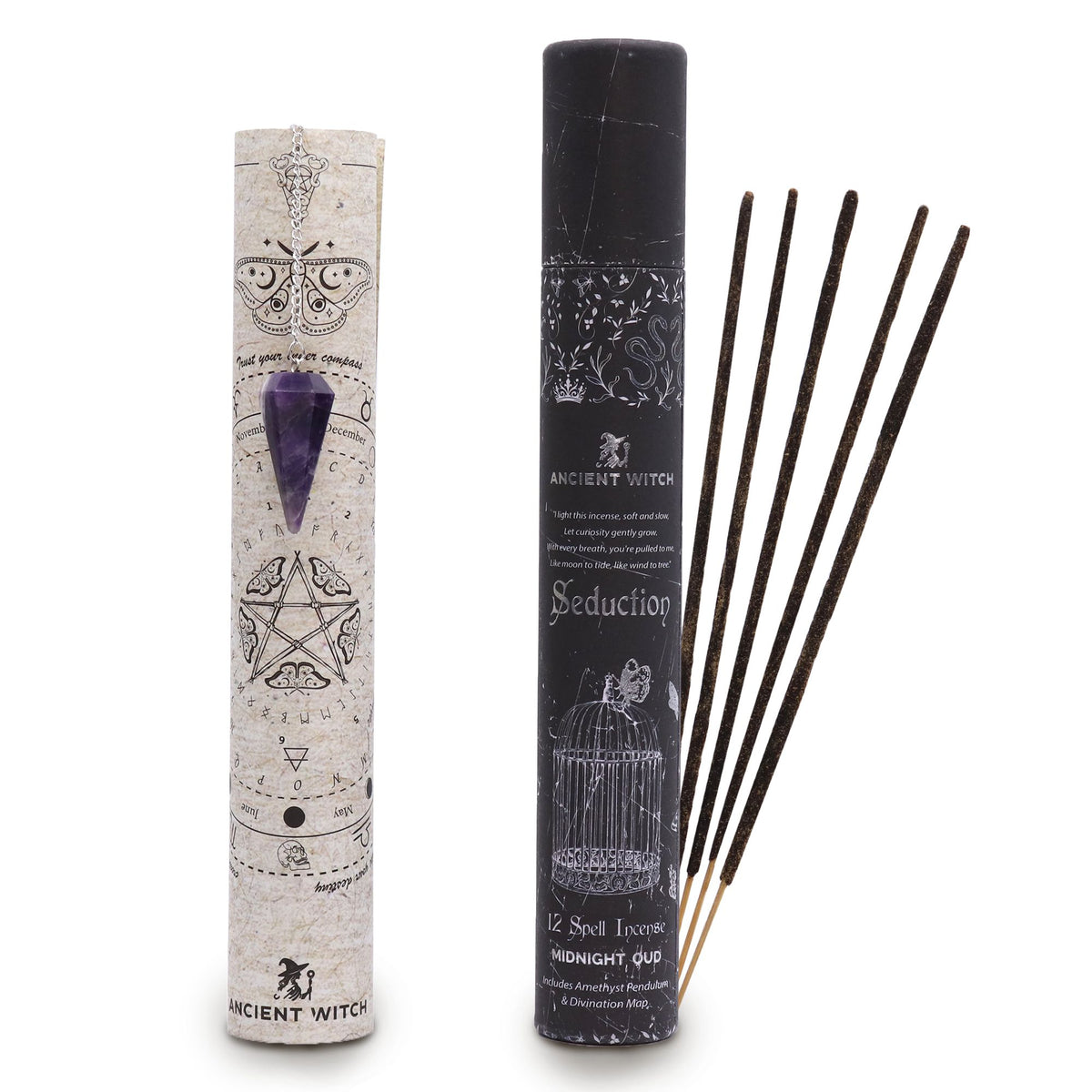 Encens rituel Ancient Witch – Séduction – Pendule en améthyste