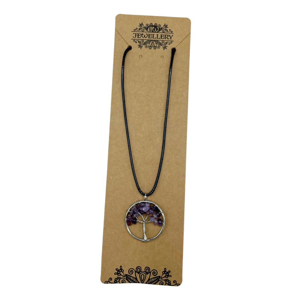 Pendentif arbre de vie en améthyste