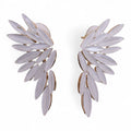 * Boucles d’oreilles ailes d’ange en verre vintage – Teinte perle