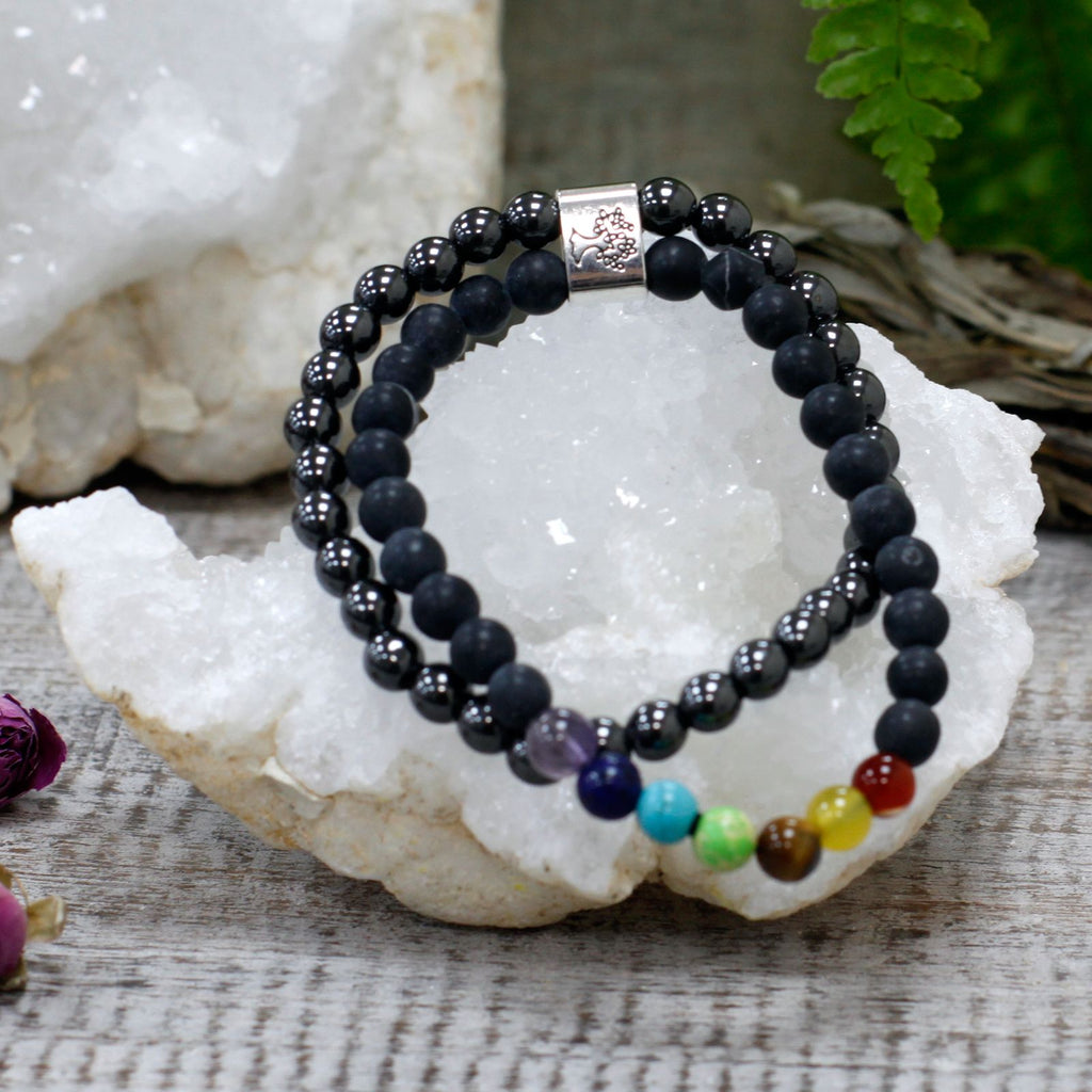 Bracelet Magnétique Chakra – Pierre Noire