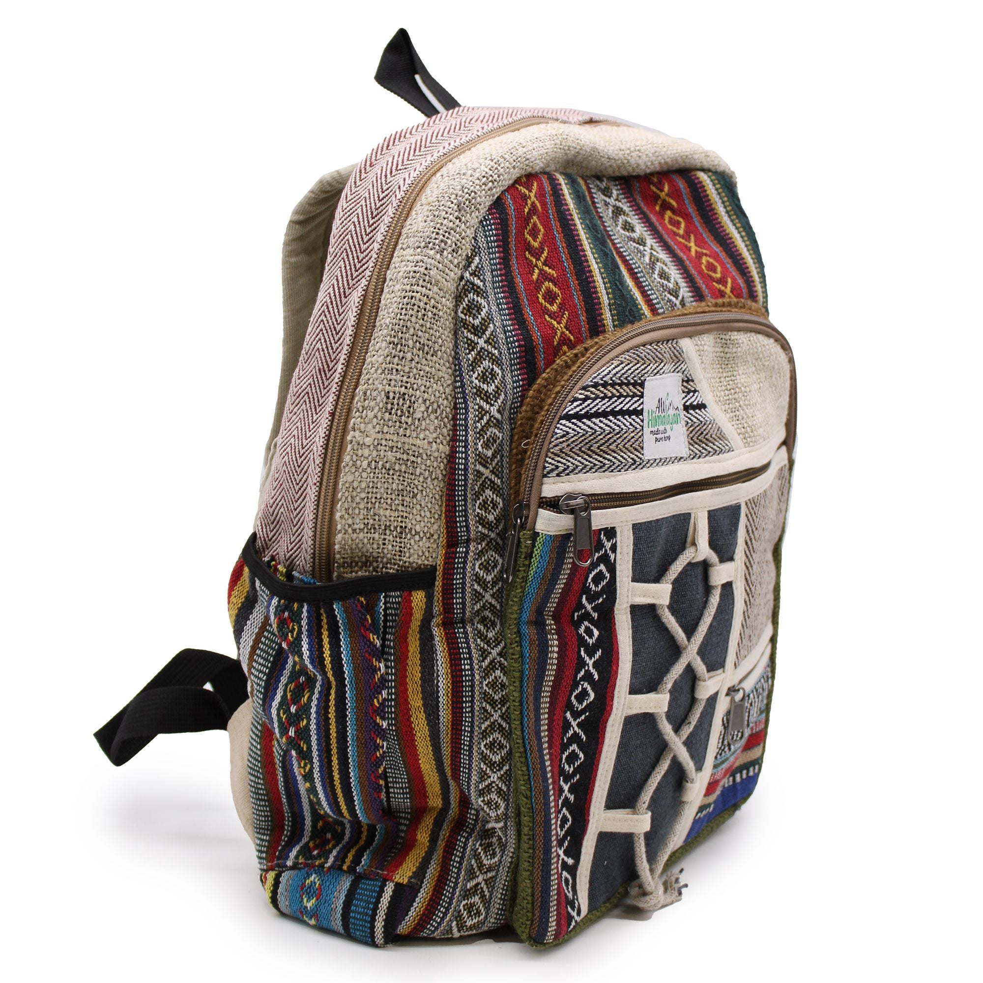 Grand Sac à Dos en Chanvre – Style Corde & Poches | Artisanal Népal