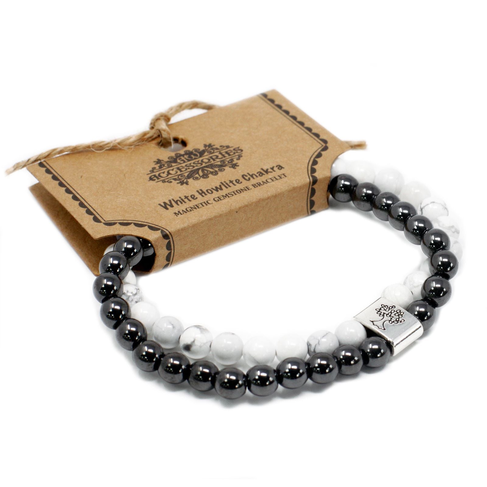 Bracelet Magnétique Chakra – Howlite Blanche