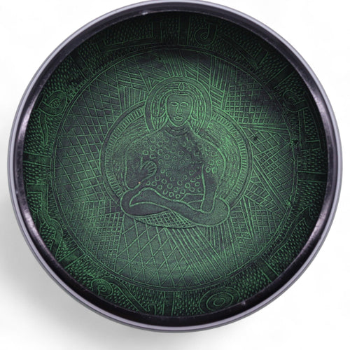 * Bol chantant Champignon à forte sonorité – Vert mousse (23 × 10,5 cm, 1,3 kg)