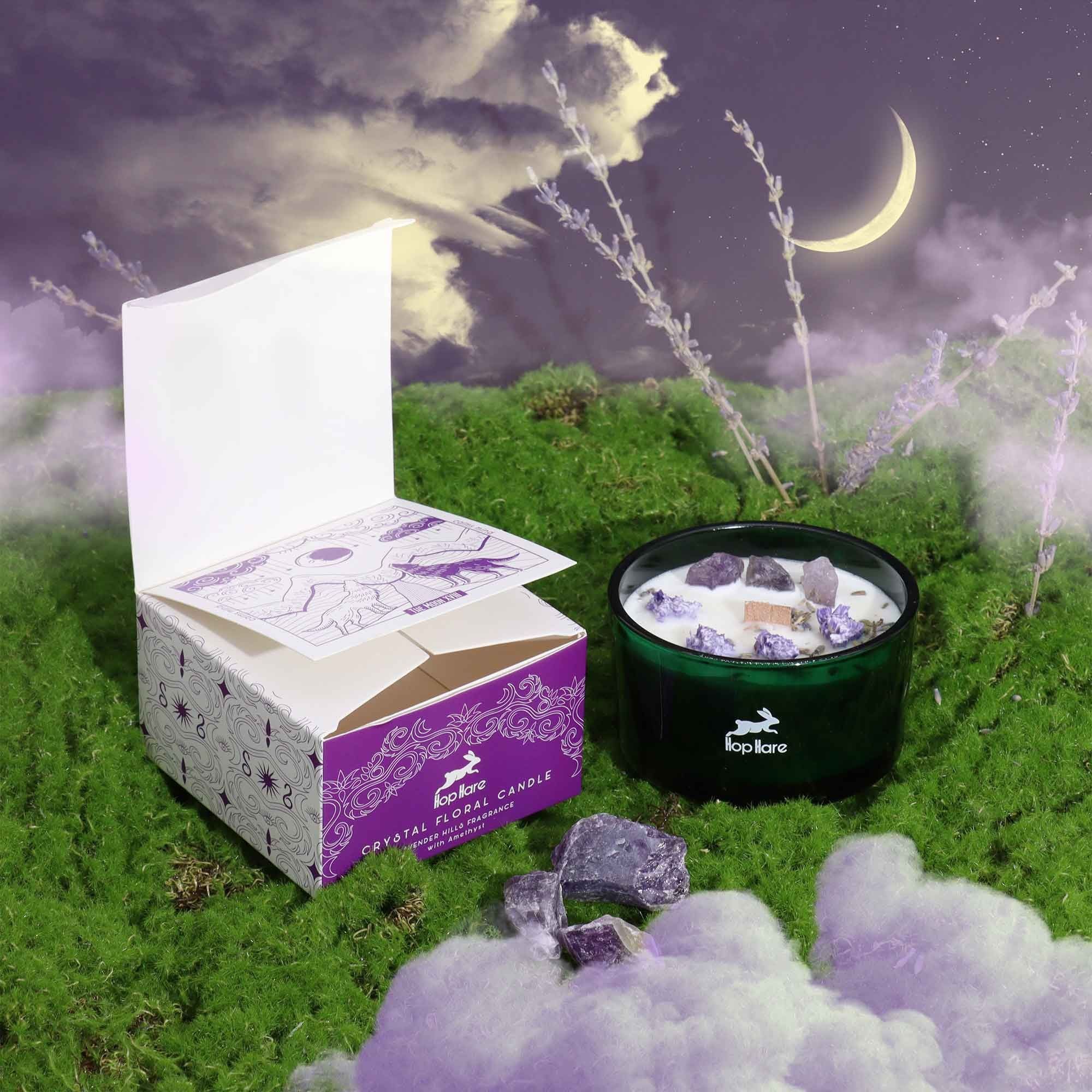 Bougie Magique aux Fleurs & Cristaux Hop Hare – La Lune