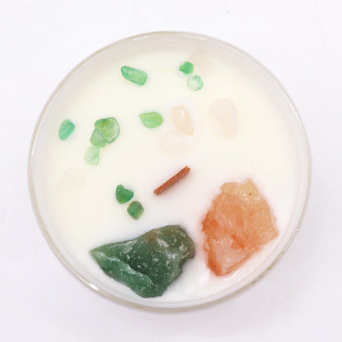 * Bougie Cristal Chakra du Cœur – Quartz Rose & Jade