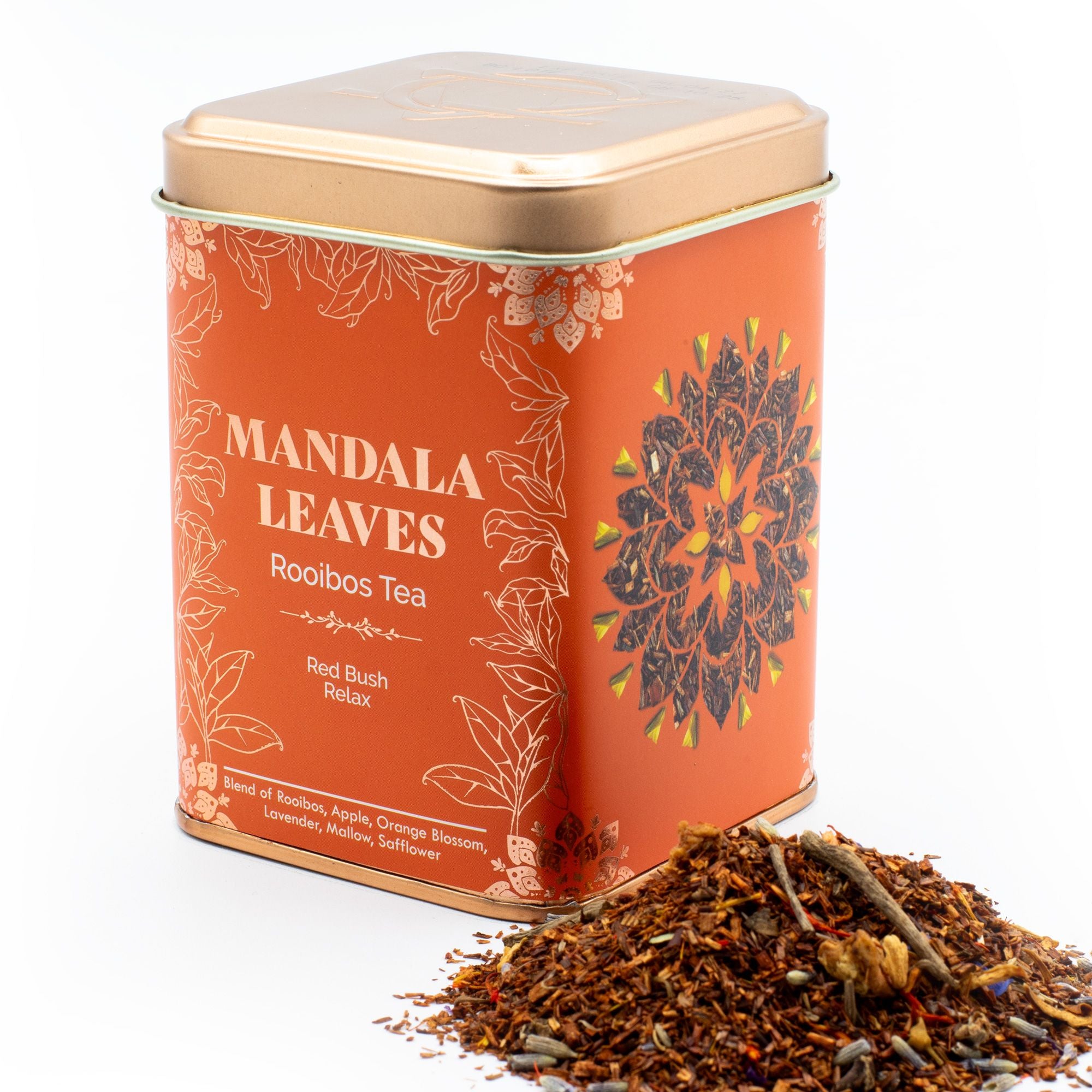 Red Bush Relax Tea 50g – Infusion Rooibos Lavande Fleur d’Oranger Valériane | Boîte Métallique