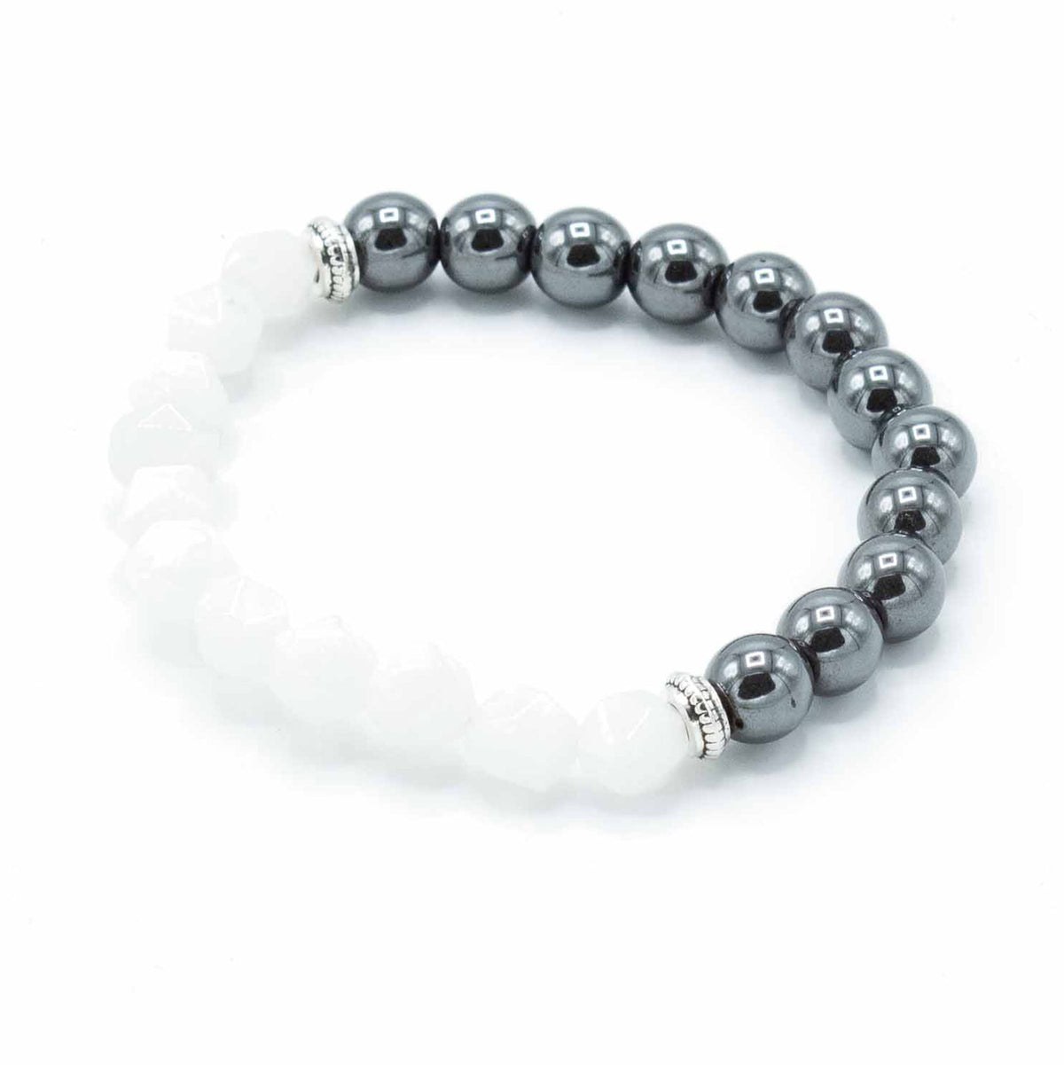 * Bracelet en pierres à facettes – Cristal de roche magnétique