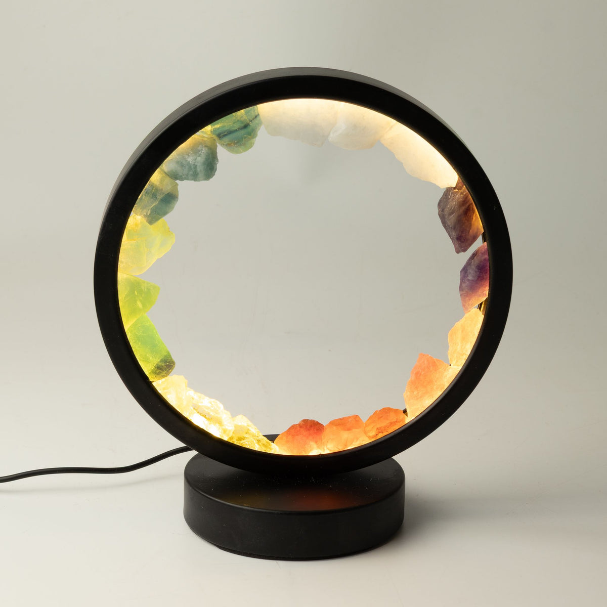 * Lampe halo 7 Chakras – 7 pierres naturelles