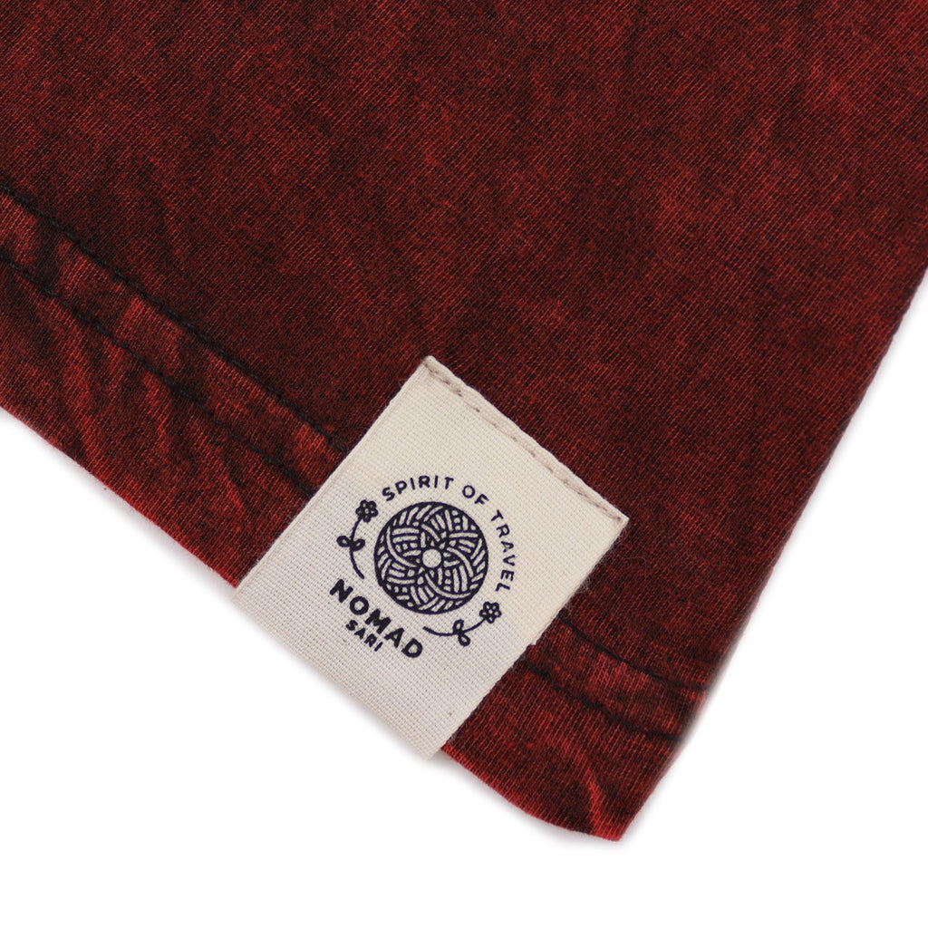 * T-Shirt en Coton Délavé Nomad Sari – Mandala – Bordeaux – M