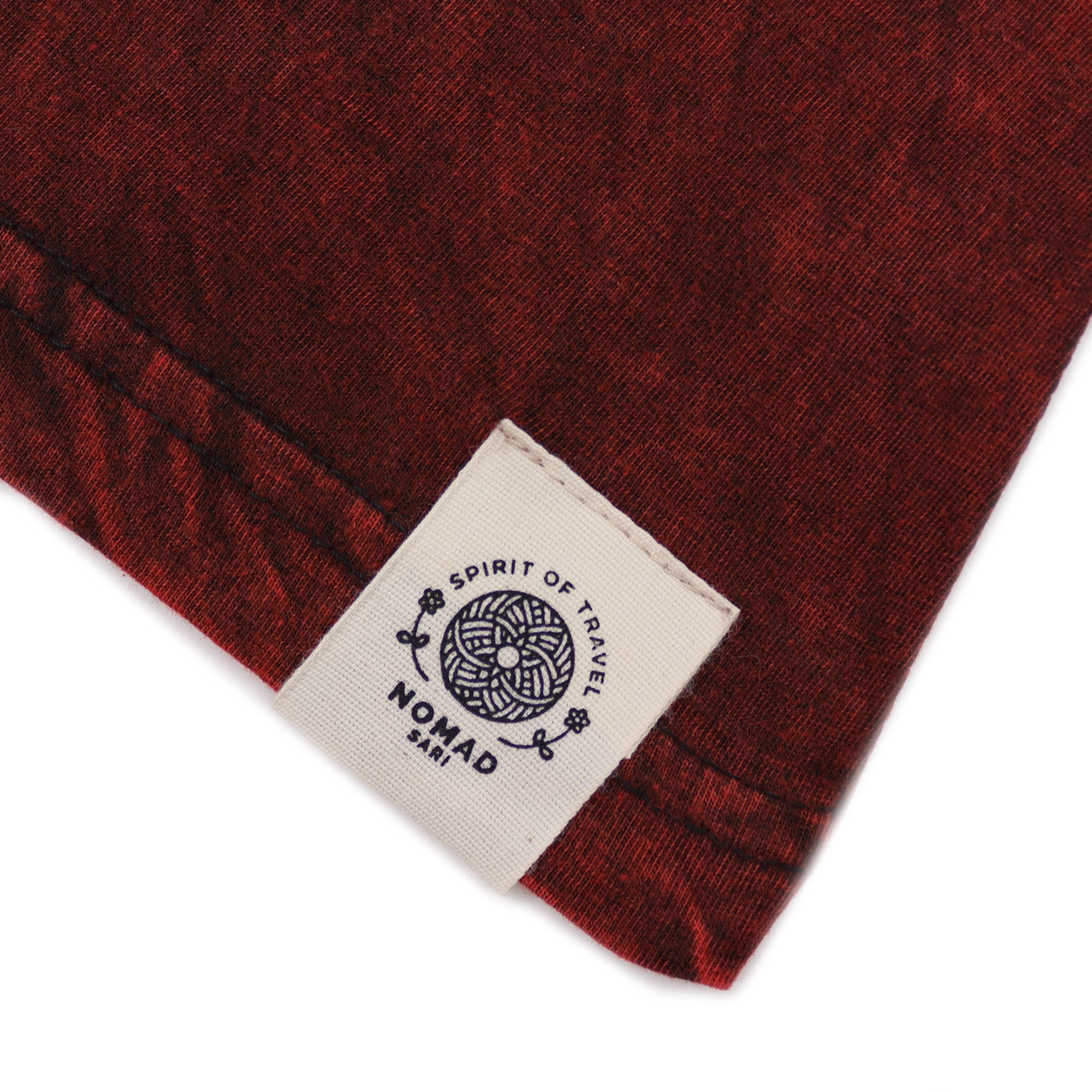 * T-Shirt en Coton Délavé Nomad Sari – Mandala – Bordeaux – M