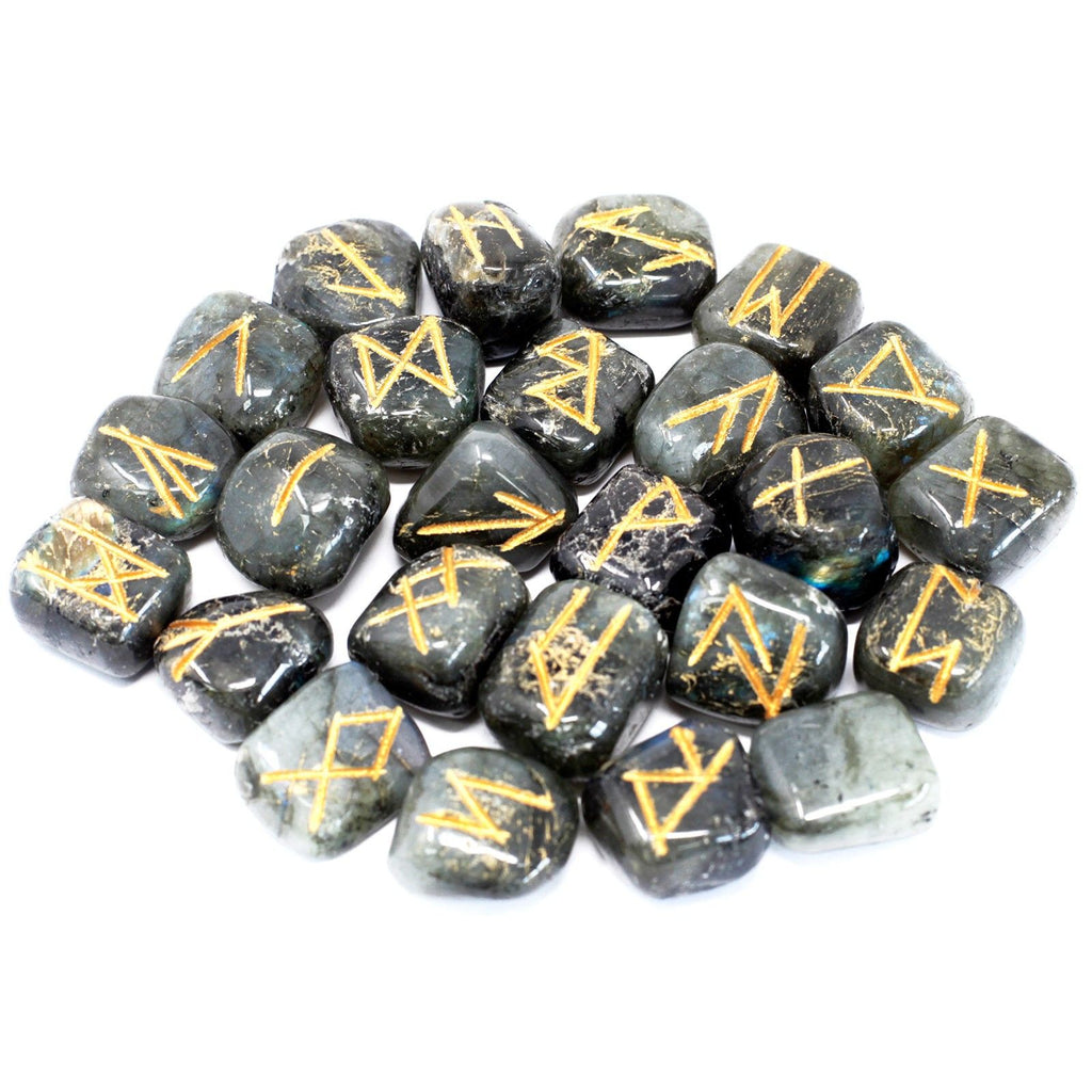 Set de Pierres Runiques en Pochette – Labradorite