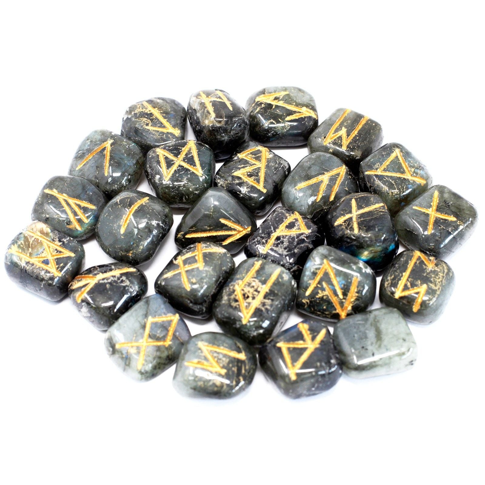 Set de Pierres Runiques en Pochette – Labradorite
