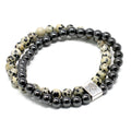 Bracelet Magnétique en Pierres Naturelles – Jaspe Dalmatien