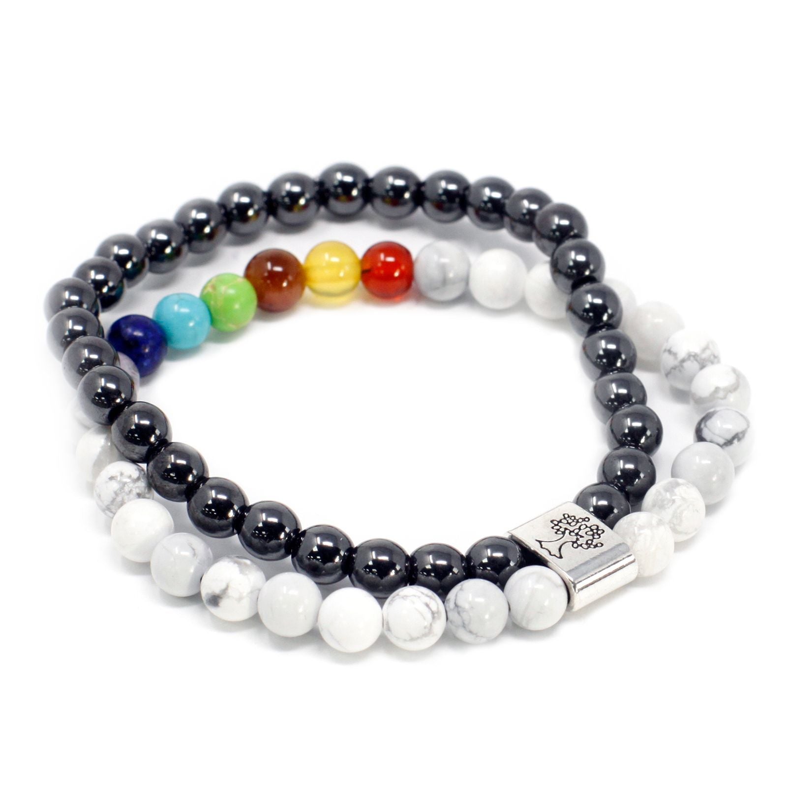 Bracelet Magnétique Chakra – Howlite Blanche