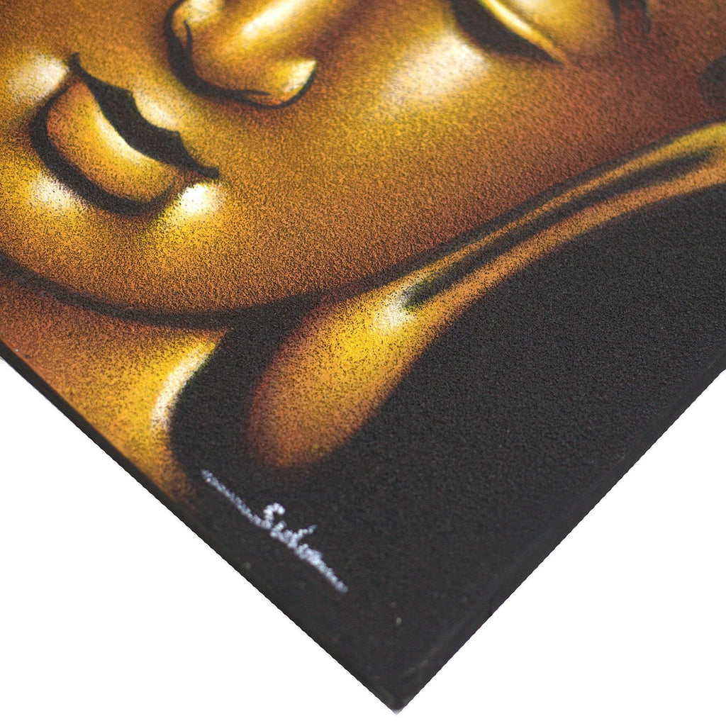 * Tableau Bouddha doré avec finition sablée, 60 × 80 cm