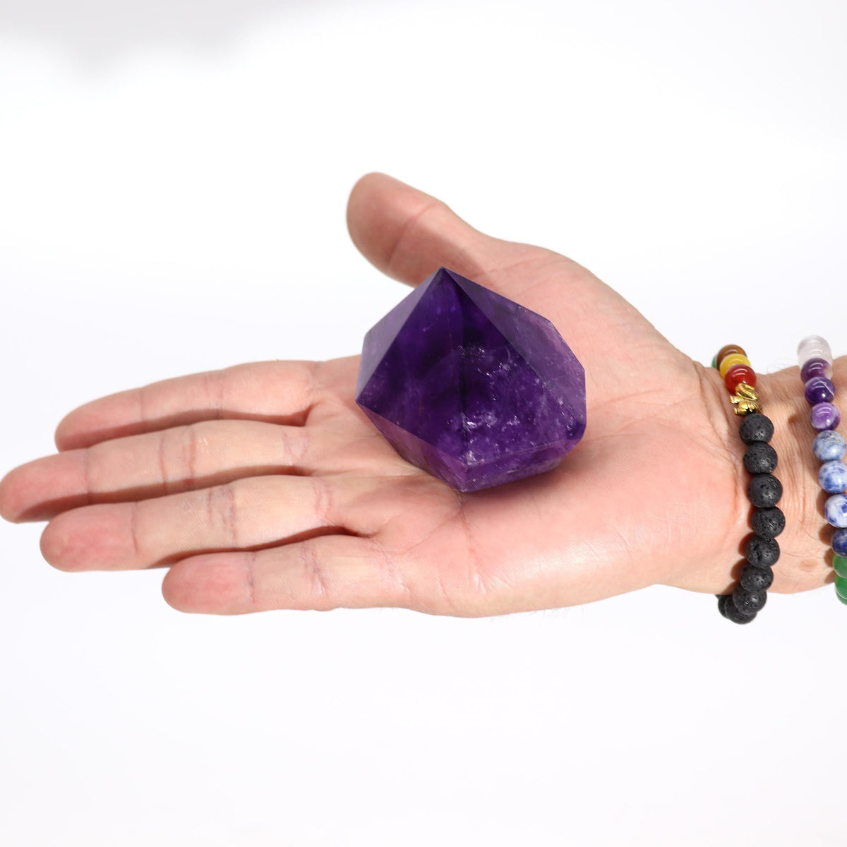 Pointe d’améthyste violette polie, taille moyenne (env. 5,5 à 6,5 cm)