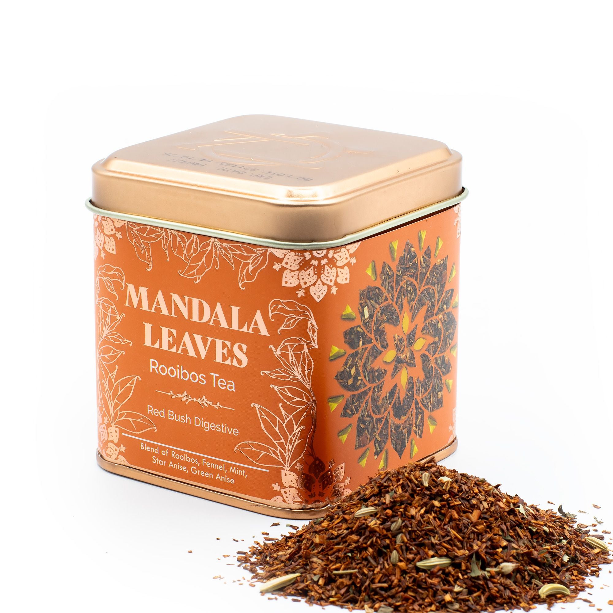 Thé Red Bush Digestive 50g – Infusion Rooibos Fenouil Menthe Anis | Boîte Métallique