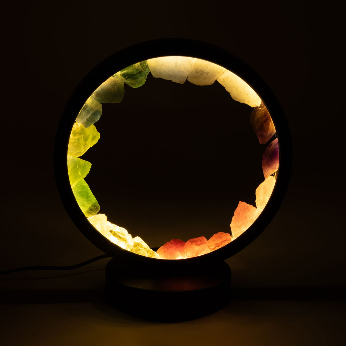 * Lampe halo 7 Chakras – 7 pierres naturelles