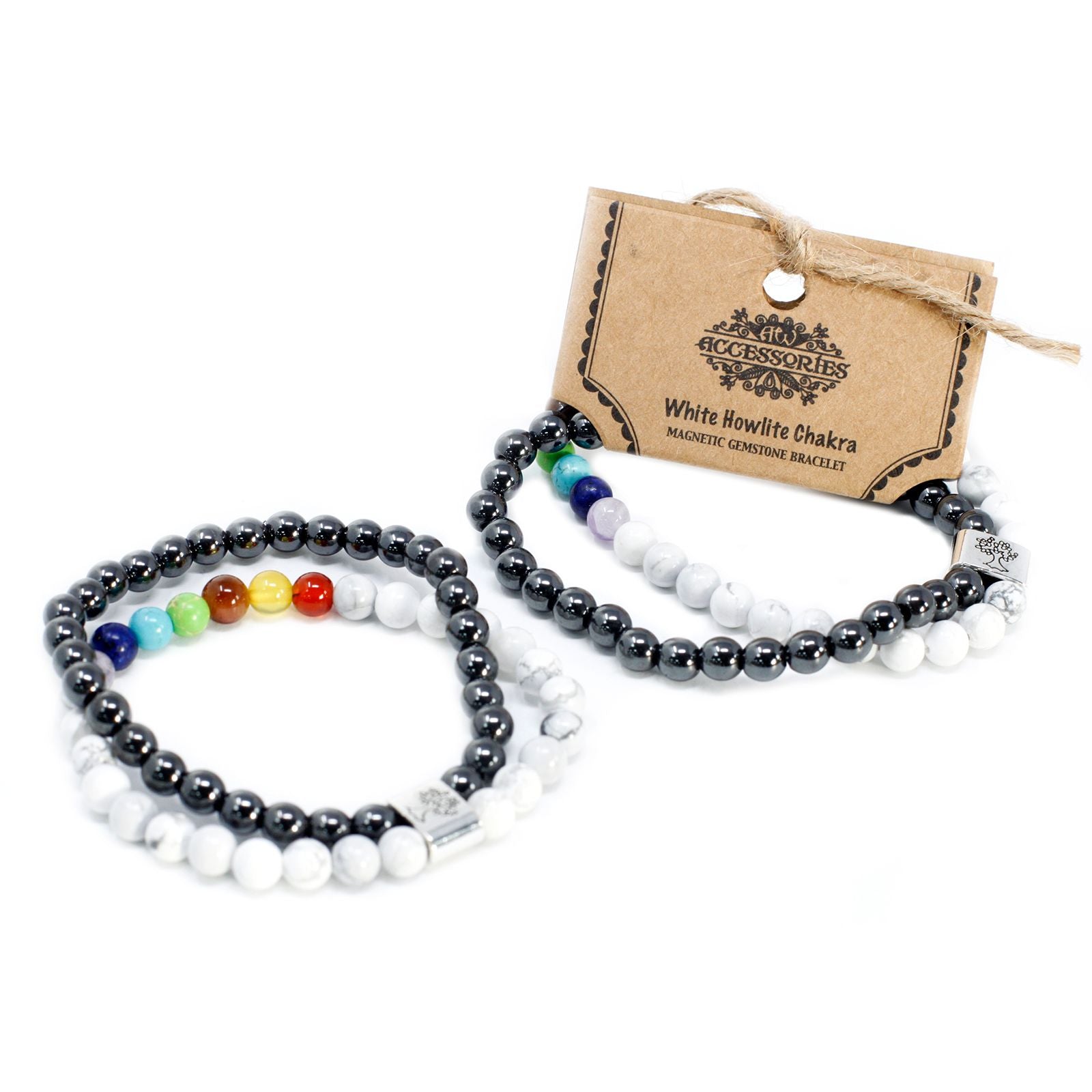 Bracelet Magnétique Chakra – Howlite Blanche