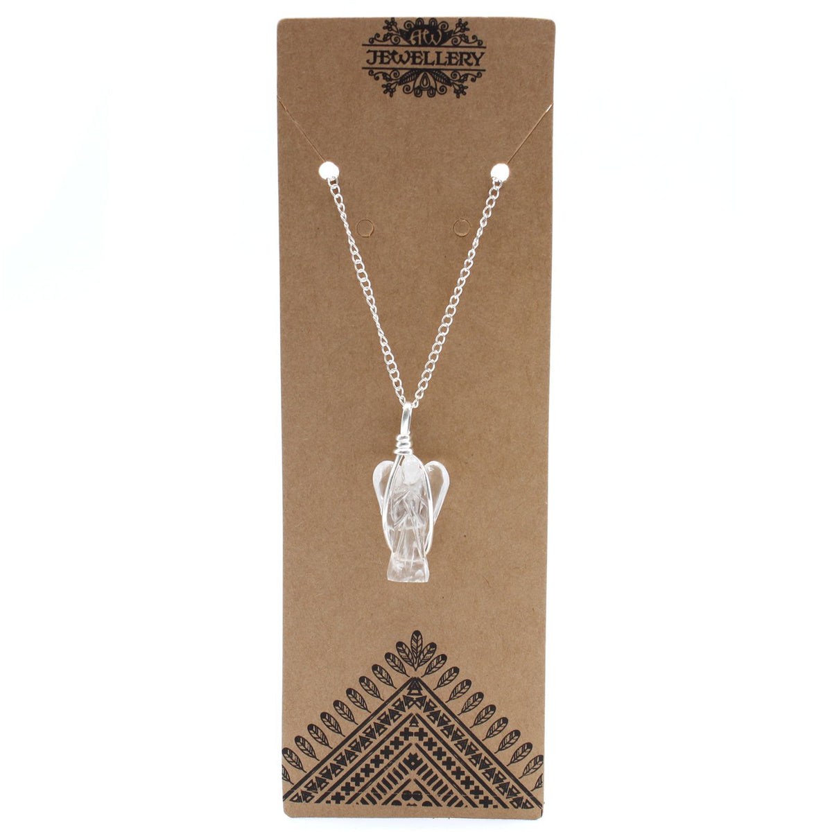 * Pendentif ange gardien en cristal de roche