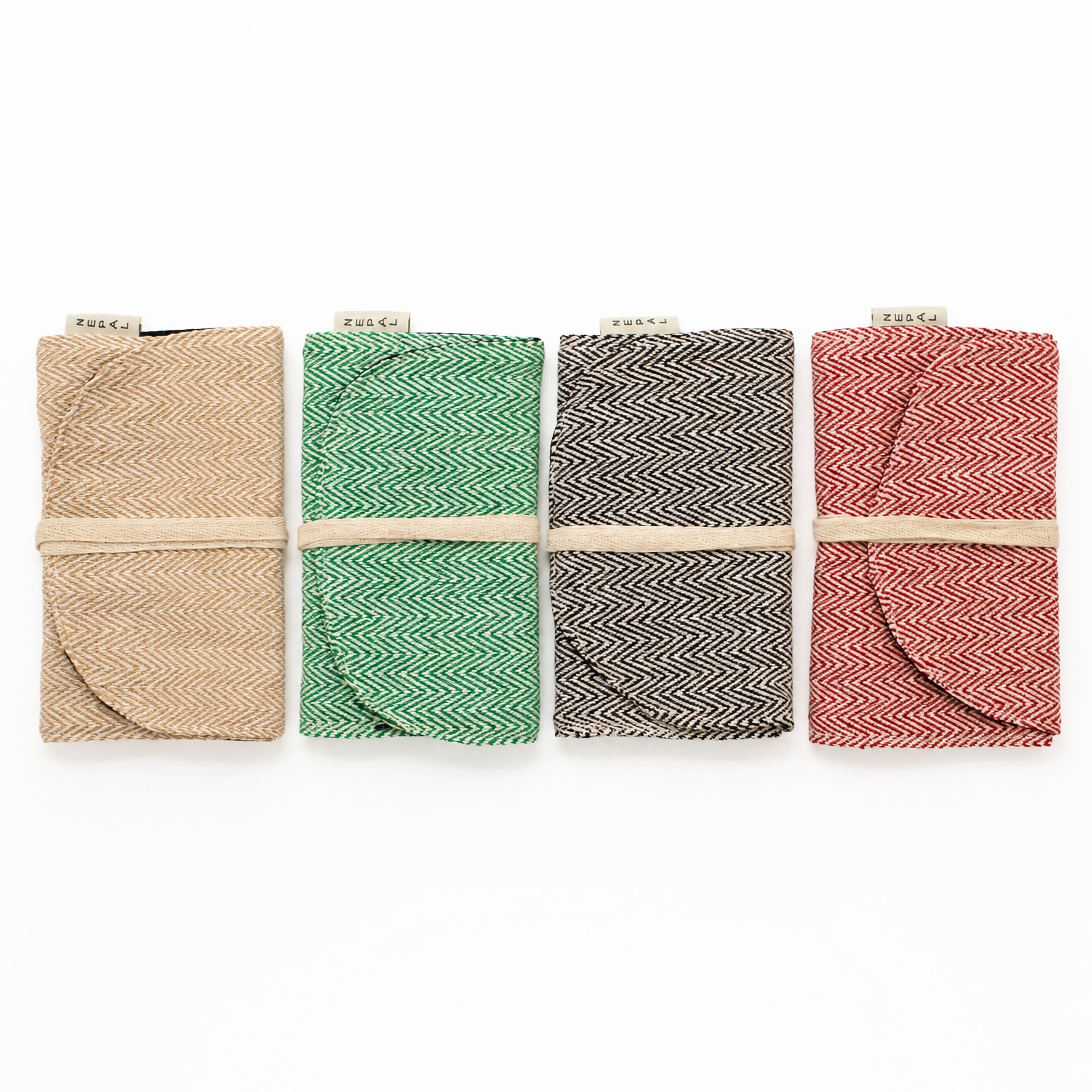 Pochette Enroulée Multi-Usage en Chanvre – Coloris Assortis | Artisanale Népal