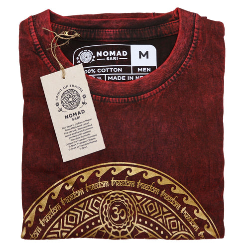 * T-Shirt en Coton Délavé Nomad Sari – Chakra – Bordeaux – M