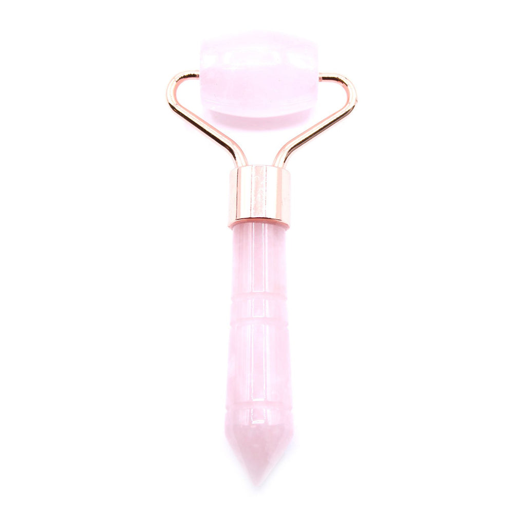 Mini rouleau de massage en quartz rose