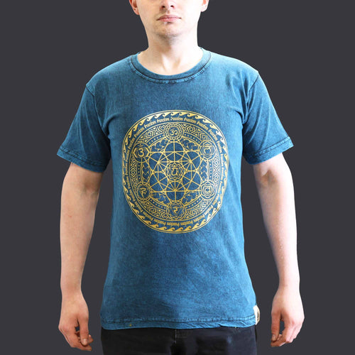 * T-Shirt en Coton Délavé Nomad Sari – Chakra – Bleu – S