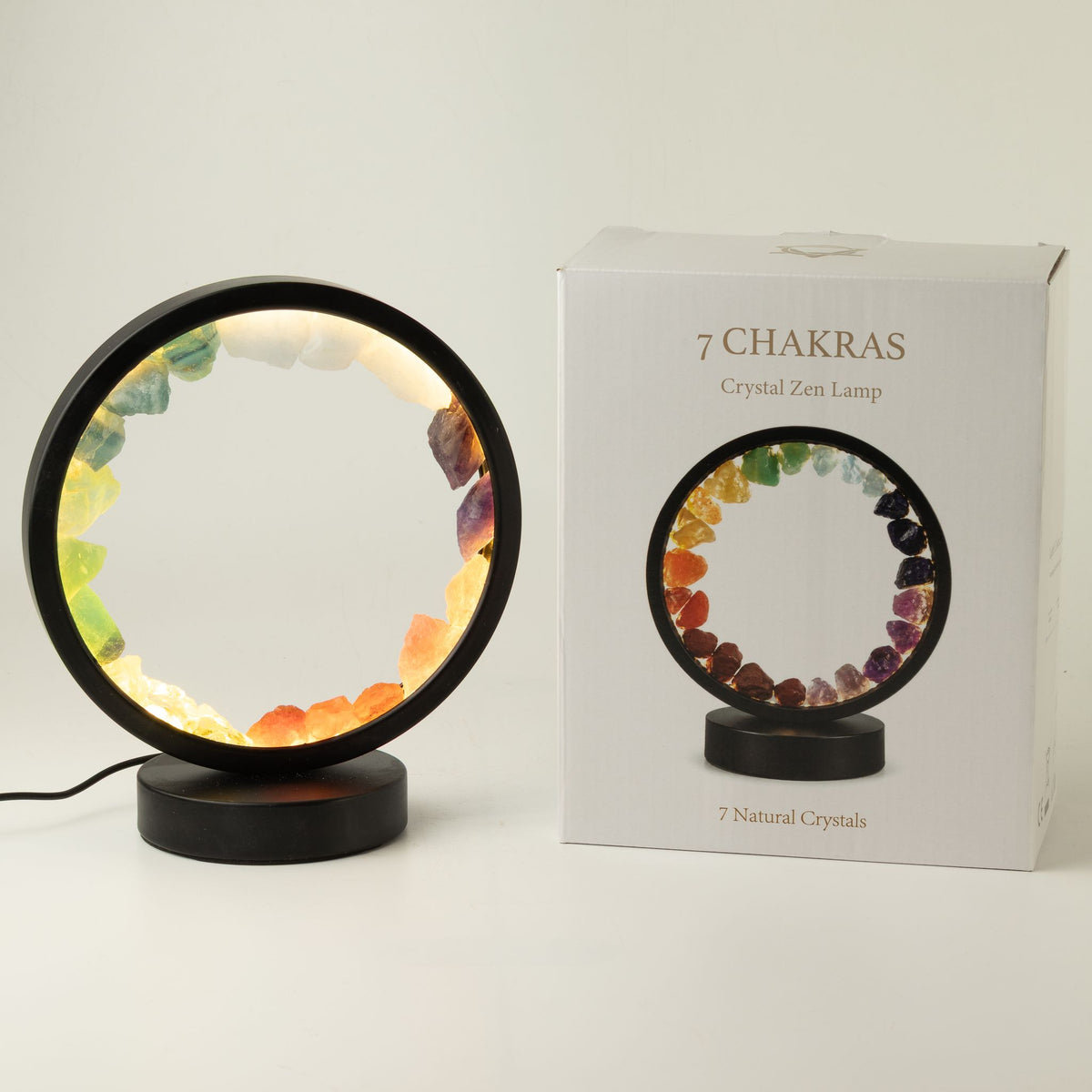 * Lampe halo 7 Chakras – 7 pierres naturelles
