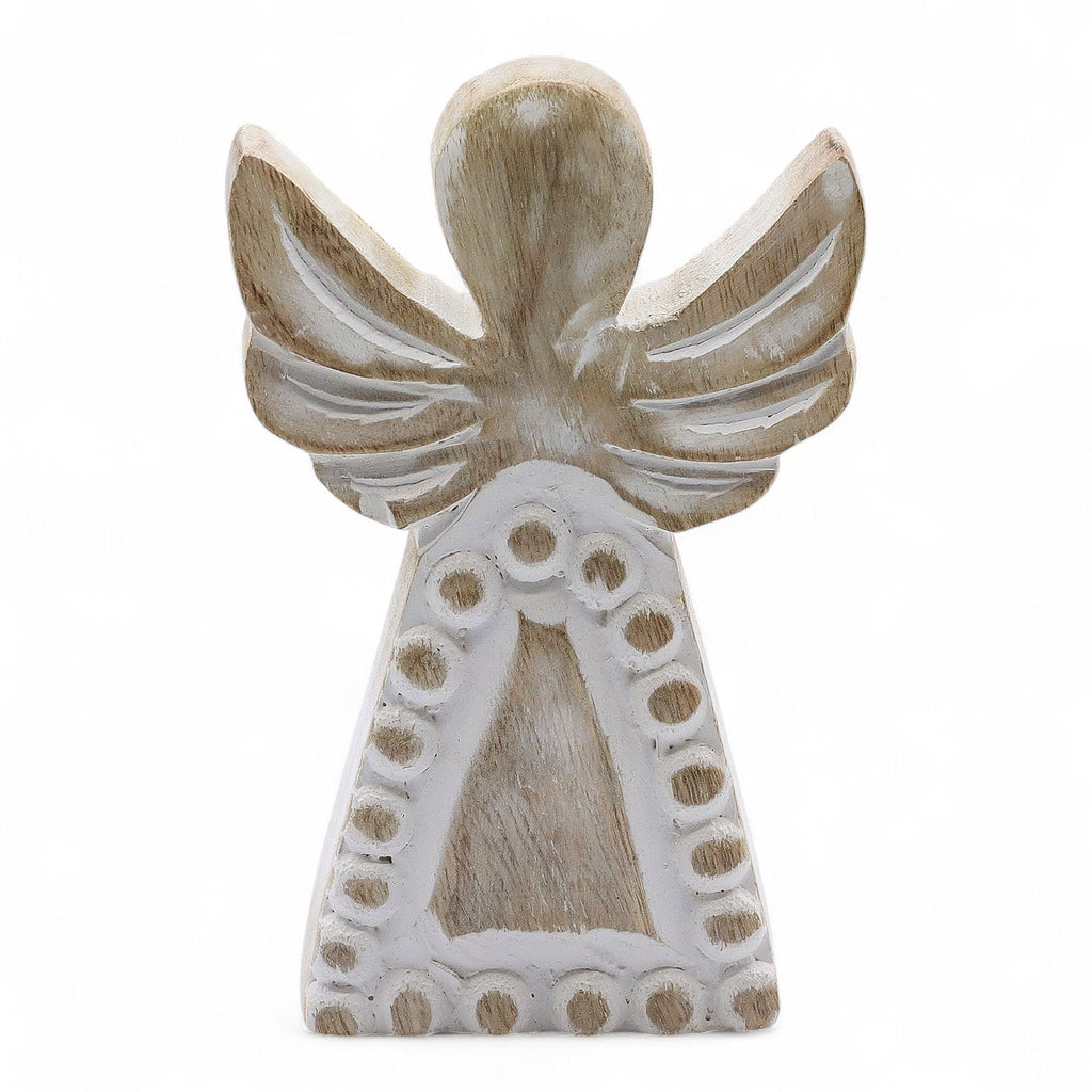 * Ange en bois de manguier – Finition blanchie