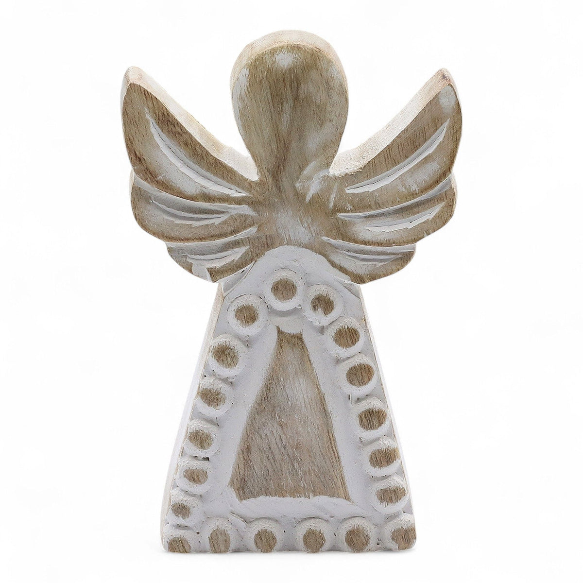 * Ange en bois de manguier – Finition blanchie