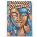 * Tableau Bouddha bronze et fleur bleue, 75 × 55 cm