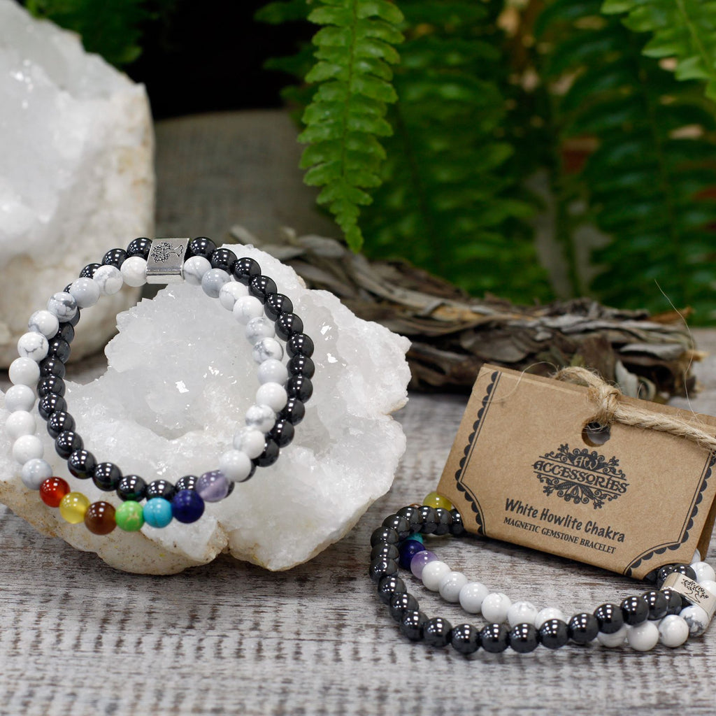 Bracelet Magnétique Chakra – Howlite Blanche