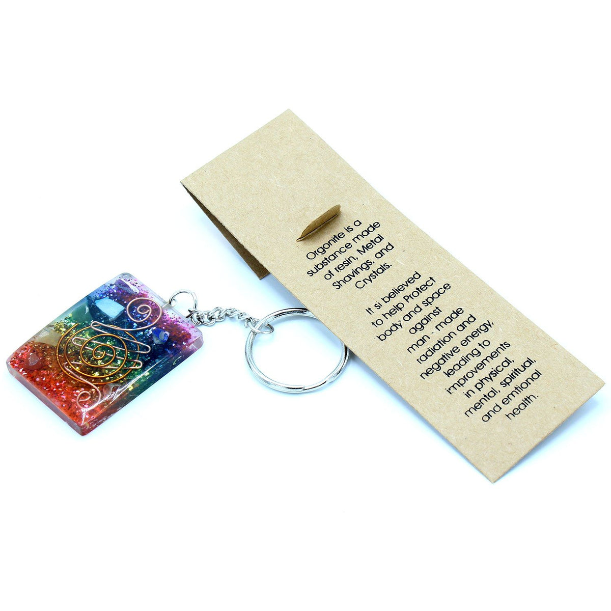 * Porte-clés en orgonite – Protection du foyer, cuivre et chakras