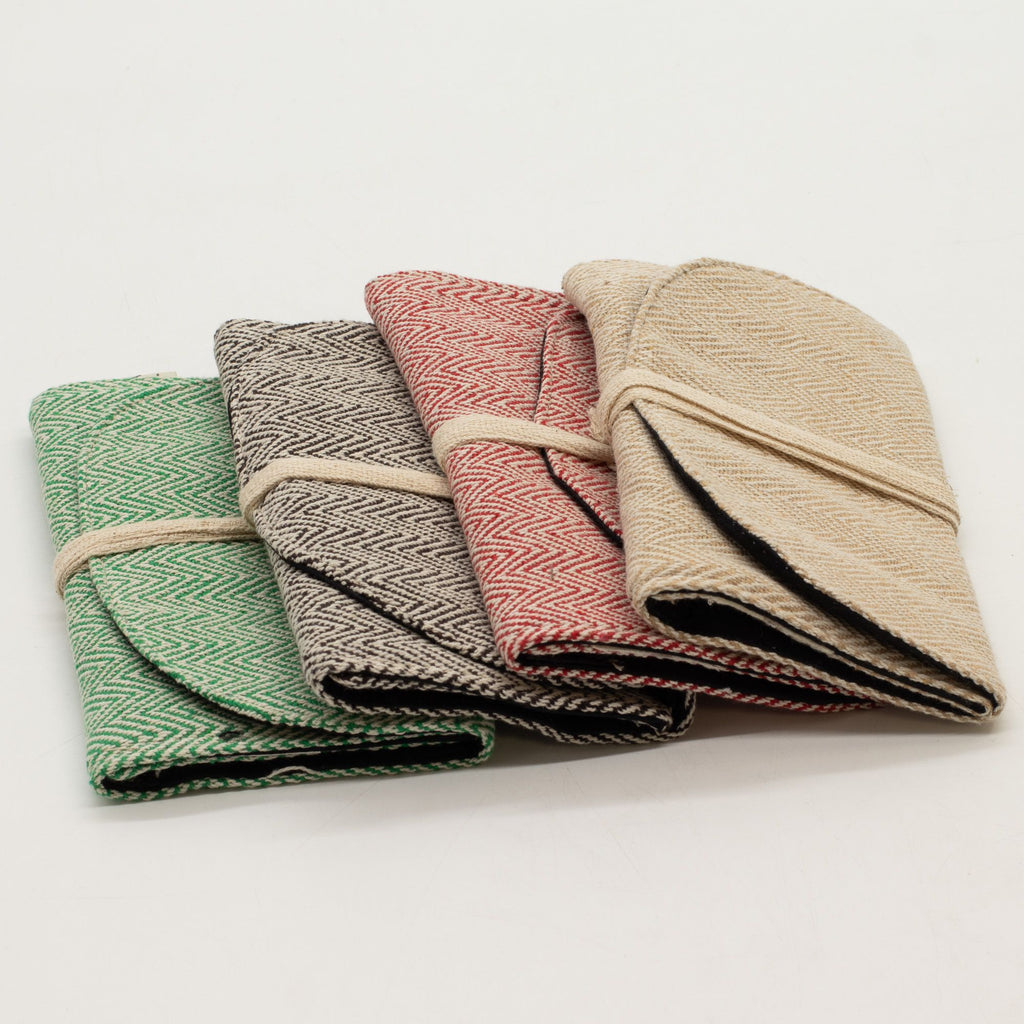 Pochette Enroulée Multi-Usage en Chanvre – Coloris Assortis | Artisanale Népal