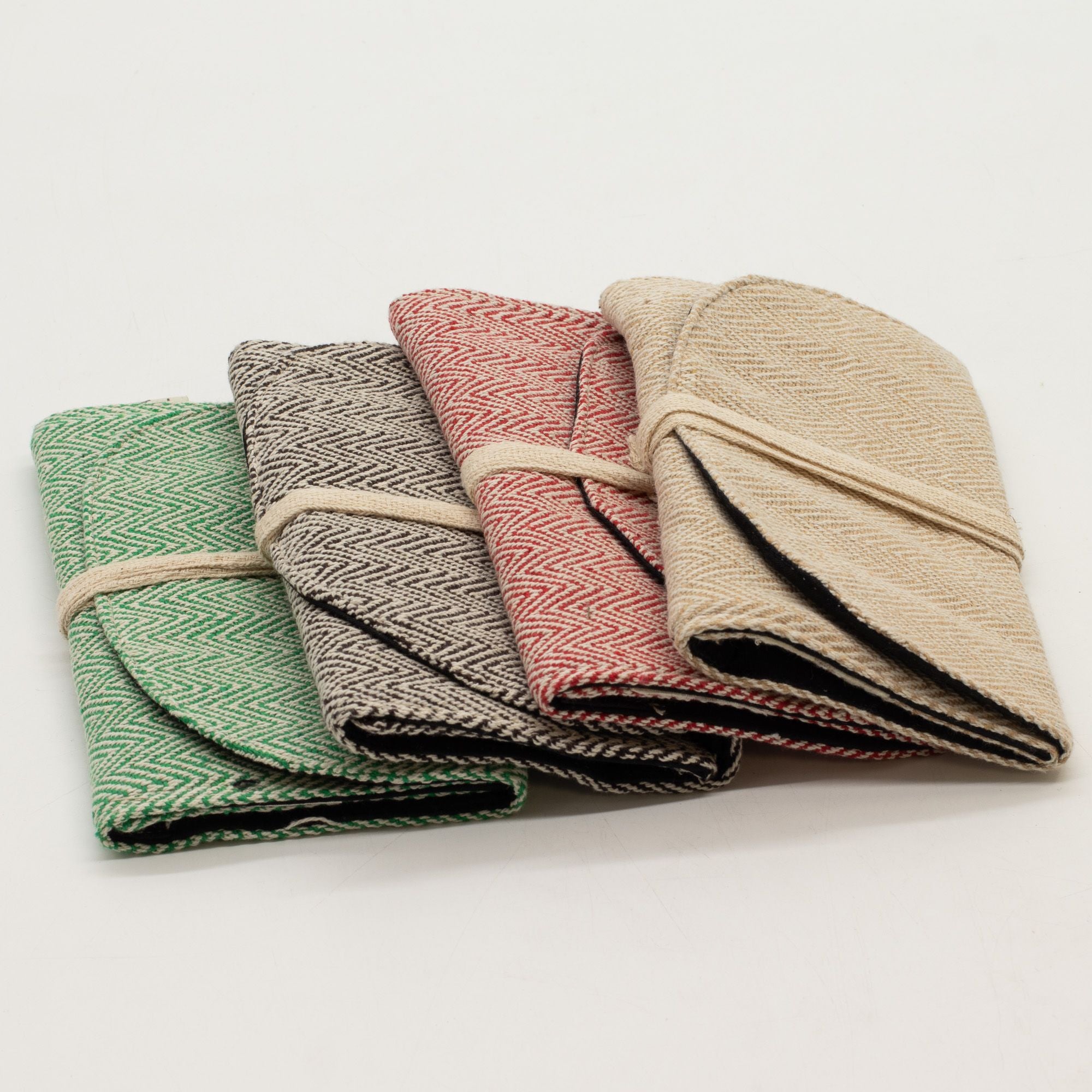 Pochette Enroulée Multi-Usage en Chanvre – Coloris Assortis | Artisanale Népal