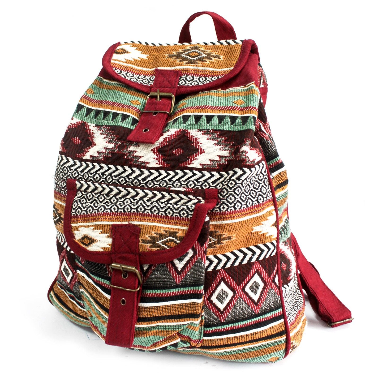 Sac à Dos Jacquard Ethnique – Coloris Chocolat | Style Népalais | Artisanal