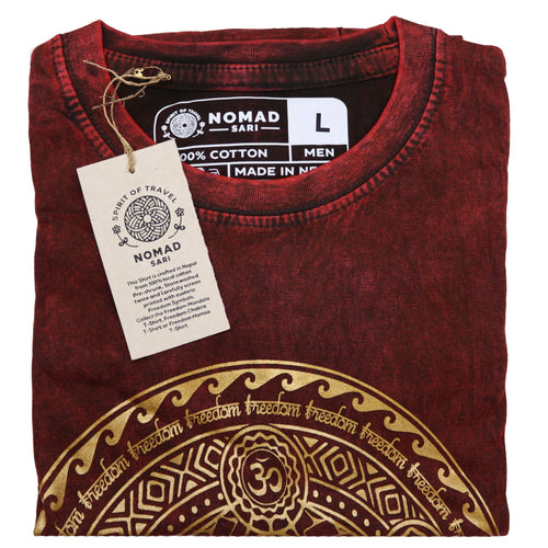 * T-Shirt en Coton Délavé Nomad Sari – Chakra – Bordeaux – L