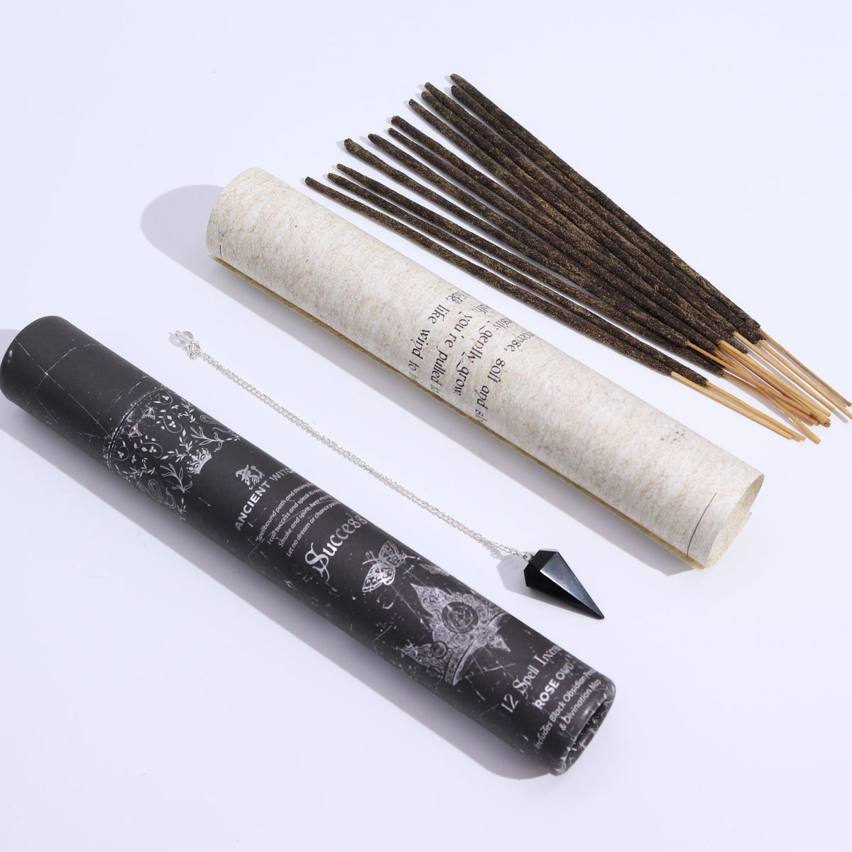 Encens rituel Ancient Witch – Réussite – Pendule en obsidienne noire