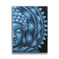* Tableau demi-visage de Bouddha bleu et mandala, 60 × 80 cm