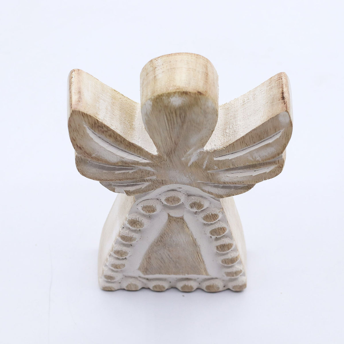 * Ange en bois de manguier – Finition blanchie