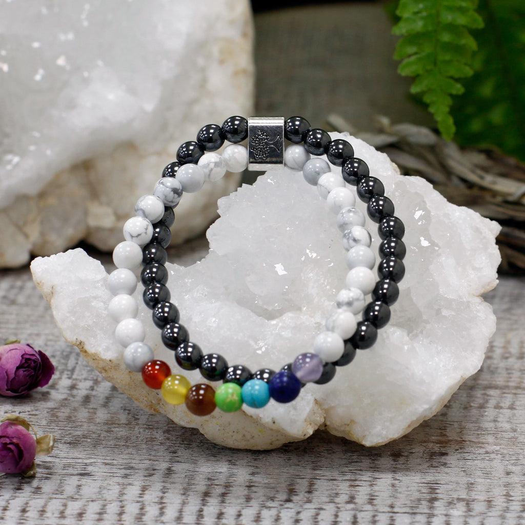 Bracelet Magnétique Chakra – Howlite Blanche