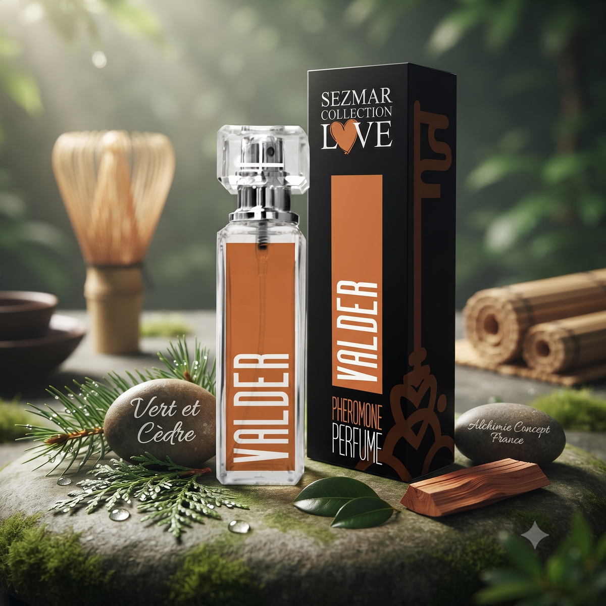 Parfum aux Phéromones VALDER 30 ml – Citron Vert & Cèdre, 100% Naturel