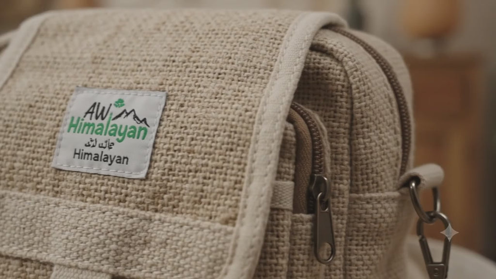 Sac de Voyage Body-Cross en Chanvre & Coton Naturel — Artisanal Népalais